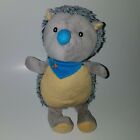 Gray Yellow Hedgehog Plush Stuffed Animal Toy Lovey Blue Neckerchief
