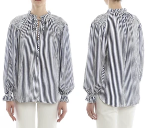 Polo Ralph Lauren Caddy Jabot Blouse Haut Frill Chemise T-Shirt Blouse à Volants - Picture 1 of 22