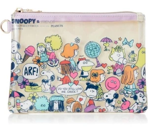 Peanuts Snoopy friends travel cosmetic office pouch bag flat purple #2 - Picture 1 of 4