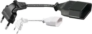 Euroverlängerung Winkel Euro Stecker Kupplung schwarz weiß ab 10cm, 0,5m, 1m 5m- - Bild 1 von 3