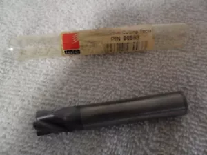 1/2" SOLID CARBIDE 4 FLUTE S. CENTER CUT END MILL CORNER RADIUS .047 BY IMCO - Picture 1 of 4