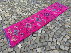 Carpet, Turkish rug, Vintage rug, Handmade rug, Runner, Wool | 2,2 x 8,8 ft - Picture 1 of 10