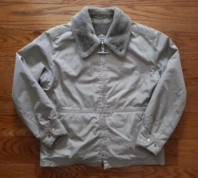 Vintage Mighty Mac Jacket Coat Sz 42 Winter Out O' Gloucester Fishing Tan Sherpa - Image 1 of 4
