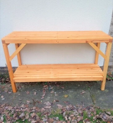 HORRINGERHANDCRAFTED Heavy Duty 150cm x 50cm Swedish Redwood Greenhouse Potting Bench staging