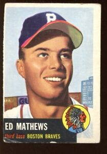 1953 Topps Baseball Card #37 Ed Mathews 2nd Card