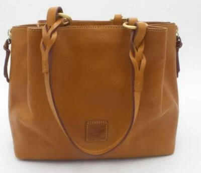 Dooney & Bourke Florentine Leather Large Zip Barlow Satchel Natural - Image 1 of 4