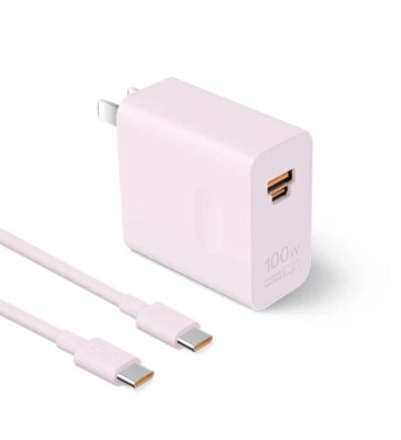 HUAWEI SuperCharge Max 100W Wall Charger With Cable For Mate60 Matepad pro Pink - Image 1 of 4