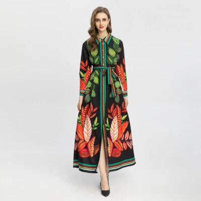 Vestido de mujer manga larga con estampado de un solo pecho de moda de Navidad SMLXL Foto 1 de 4