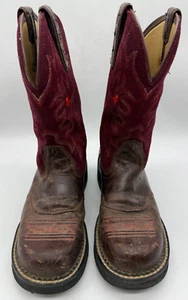 Ariat Womens Western Cowboy Boots Size 6 Red Brown Pull On Round Toe - Picture 1 of 15