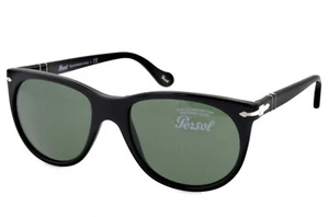 New PERSOL PO 3097-S 95/31 53mm Glossy Black Sunglasses Italy - Picture 1 of 6