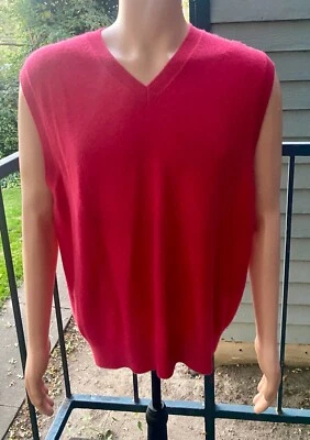 Chaleco rojo cachemir 100 % Lands End para hombre talla L nuevo sin etiquetas ✨ Foto 1 de 4