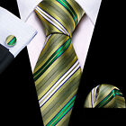 Mens Tie Silk Classic Wedding Necktie And Pocket Square Cufflinks Set Paisley