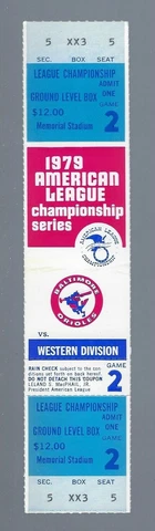 EDDIE MURRAY HOMERUN - VINTAGE 1979 ALCS ANGELS @ ORIOLES FULL TICKET GAME #2 Cover