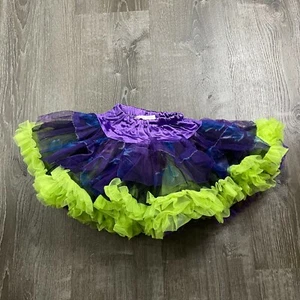Popatu Girls Tutu Skirt Dress Up Dance Costume Purple Green Pull On Size S - Picture 1 of 4