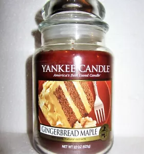 "ARCE DE PAN DE JENGIBRE" Deerfield Yankee Candle ~Grande 22 oz~ETIQUETA BLANCA~RARO - Imagen 1 de 3