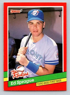 1991 Donruss The Rookies Baseball #14 Ed Sprague Toronto Blue Jays - Image 1 of 2
