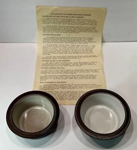 2 Vintage Heath Ceramics White/Brown 5" Rimmed Bowl & 5¼" Dipping Bowl - Picture 1 of 4