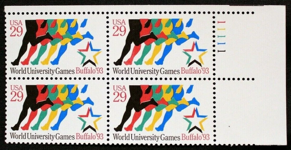US Plate Blocks Stamps #2748 ~ 1993 WORLD UNIVERSITY GAMES 29c MNH SP2758c - Image 1 of 1
