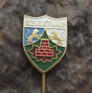 Antique Szigetvar Inselburg Hungary Coat of Arms Heraldic Crest Pin Badge - Picture 1 of 2