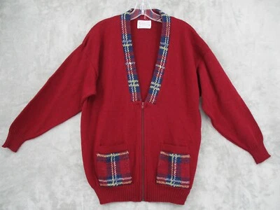 Vintage Pendleton Sweater Mens Medium Wool Cardigan Grandpa Pocket Preppy Plaid - Image 1 of 4