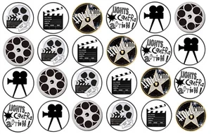 Papel comestible de oblea de arroz 48 x 3 cm con tema de película de Hollywood taza de hadas - Imagen 1 de 2