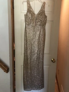 Manoukian Gold Glitter SPECIAL OCCASION EVENING PAGEANT FORMAL LONG DRESS Small - Picture 1 of 12