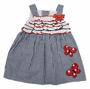 12 Months Emily Rose Red White Navy Seersucker Butterfly 2 Piece Set - Picture 1 of 1