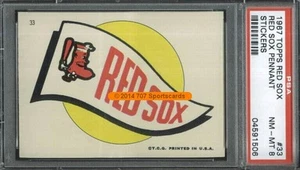 1967 Topps Red Sox 33 Red Sox Pennant PSA 8 (1506) - Picture 1 of 1
