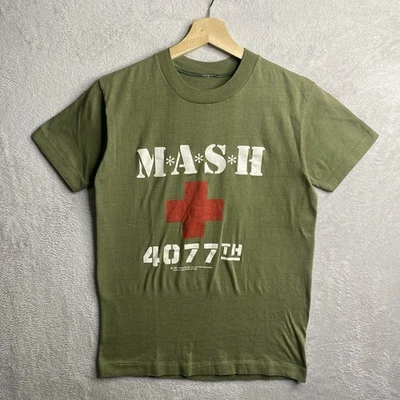 Camisa Mash Vintage Años 80 Verde Talla XS/S 16x24 Serie de TV Serie 4077TH 1981 Ejército Foto 1 de 4