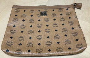 Borsa pochette grande vintage MCM M1976 Visetos cognac logo monogramma viaggio - Foto 1 di 13