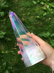 Divine Angelic Wisp Cotton Cloud Needle Quartz Crystal Tower Point Clear 8in - Picture 1 of 8