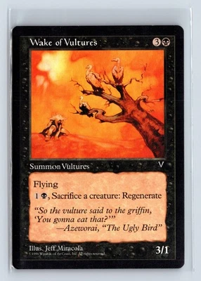 WAKE OF VULTURES – MTG Magic the Gathering Card – Visions – Common - Image 1 of 4