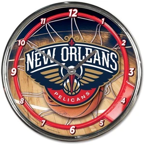 WinCraft New Orleans Pelicans Chrome Wall Clock - Picture 1 of 1