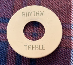 1990s Cream Genuine Gibson Les Paul Toggle Switch Plate,Rhythm/Treble Poker Chip - Picture 1 of 2