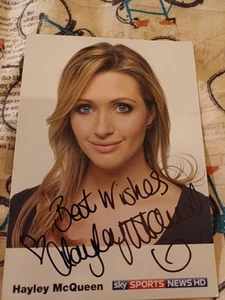 Hayley Mcqueen Signed Card Sky Sports Presenter/MUTV. - Picture 1 of 1