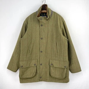 Barbour Lightweight Berwick Tweed Coat Mens Large Green Check Shooting Jacket - Picture 1 of 21