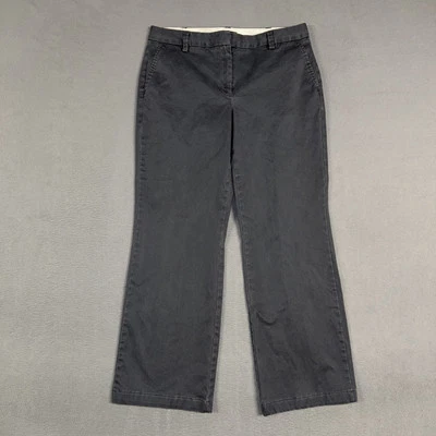 Lands' End Pants Women’s 10 Gray Blue Wide Leg Straight Chino Flat Front Cotton - Image 1 of 4