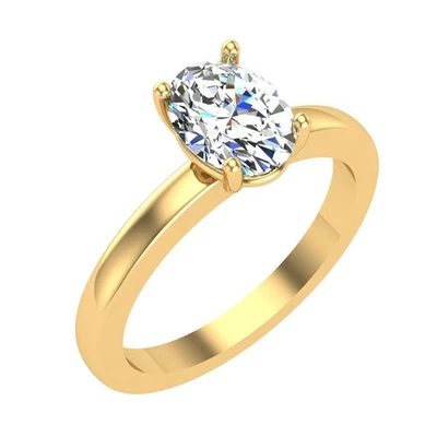 I1 H 1.02 Carat Oval Diamond Solitaire Engagement Ring 14K Solid Gold 8.00 mm - Image 1 of 4