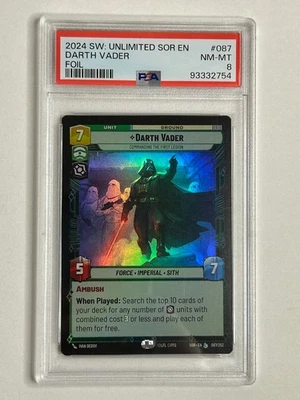 2024 Star Wars Unlimited SOR EN Darth Vader Foil #087 PSA 8 NM-MT - Image 1 of 2