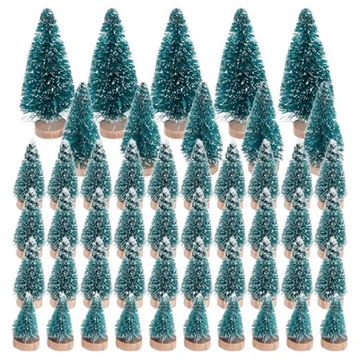 50PCS Miniature Artificial Christmas Tree Small Snow Frost Trees Pine Trees2845 - Image 1 of 4
