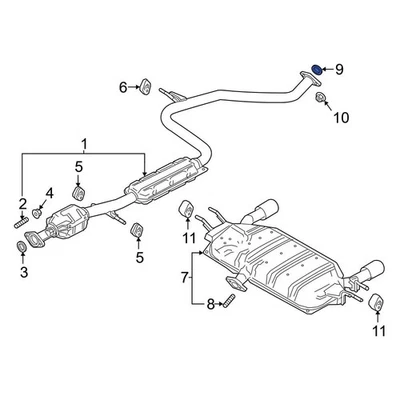 For Mazda CX-3 2016-2021 Mazda P54940305 Rear Catalytic Converter Gasket Foto 1 de 4