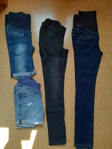 Paket 4 Umstandsjeans Gr.36 H&M und Noppies, 2x Kurz, 2x Lang, Umstandsmode - Bild 1 von 24