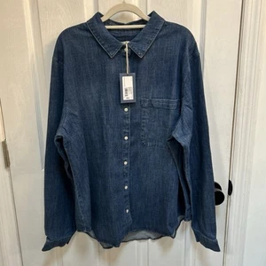 NWT Universal Thread Women's Denim Shirt Jacket Size 2XL Blue Medium Wash - Picture 1 of 15