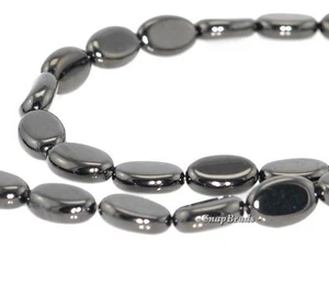 CUENTAS SUELTAS ORGÁNICAS NEGRAS JET GEMSTONE NEGRAS OVALADAS 12X8MM 16 pulgadas - Imagen 1 de 1