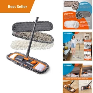 Microfiber Mop with 3 Reusable Pads - Extendable Handle - 360 Spin Head - Floor - Picture 1 of 6