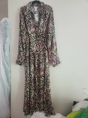  H&M Women Floral Daisy Midi Dress Sz XL Elastic Waist Stretch To 25" NWT - Image 1 of 4
