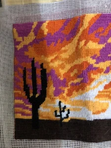 Nadelspitze Bild "Arizona Sonnenuntergang" verkauft wie besehen, könnte aber gerahmt werden / Kissen - Bild 1 von 5