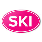 SKI ANTI-UV VINYL BUMPER STICKER Skiing Winter Sports Euro Oval Car Decal