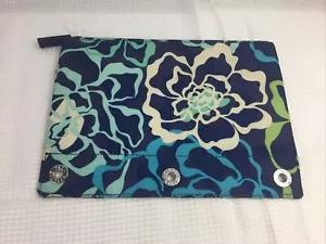 Astuccio portamatite Vera Bradley Katalina verde blu per raccoglitore 10" x 7" - Foto 1 di 5