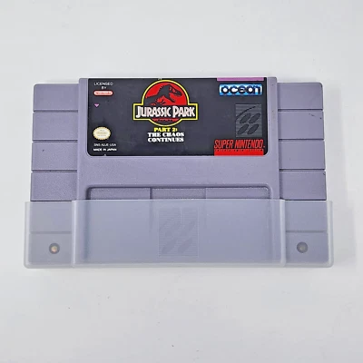 Jurassic Park Part 2 The Chaos Continues Super Nintendo SNES Authentic Tested - Image 1 of 4